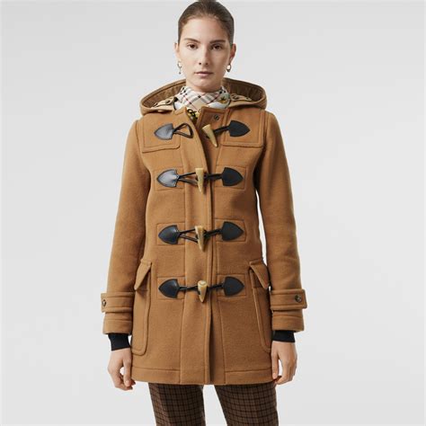 womens burberry wool blend duffle coat mytheresa|burberry camel duffle coat.